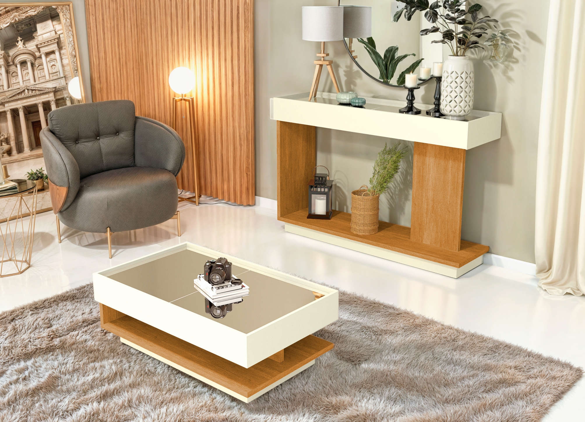 Aparador Dunas Freijó / Grafite - Imagem 2