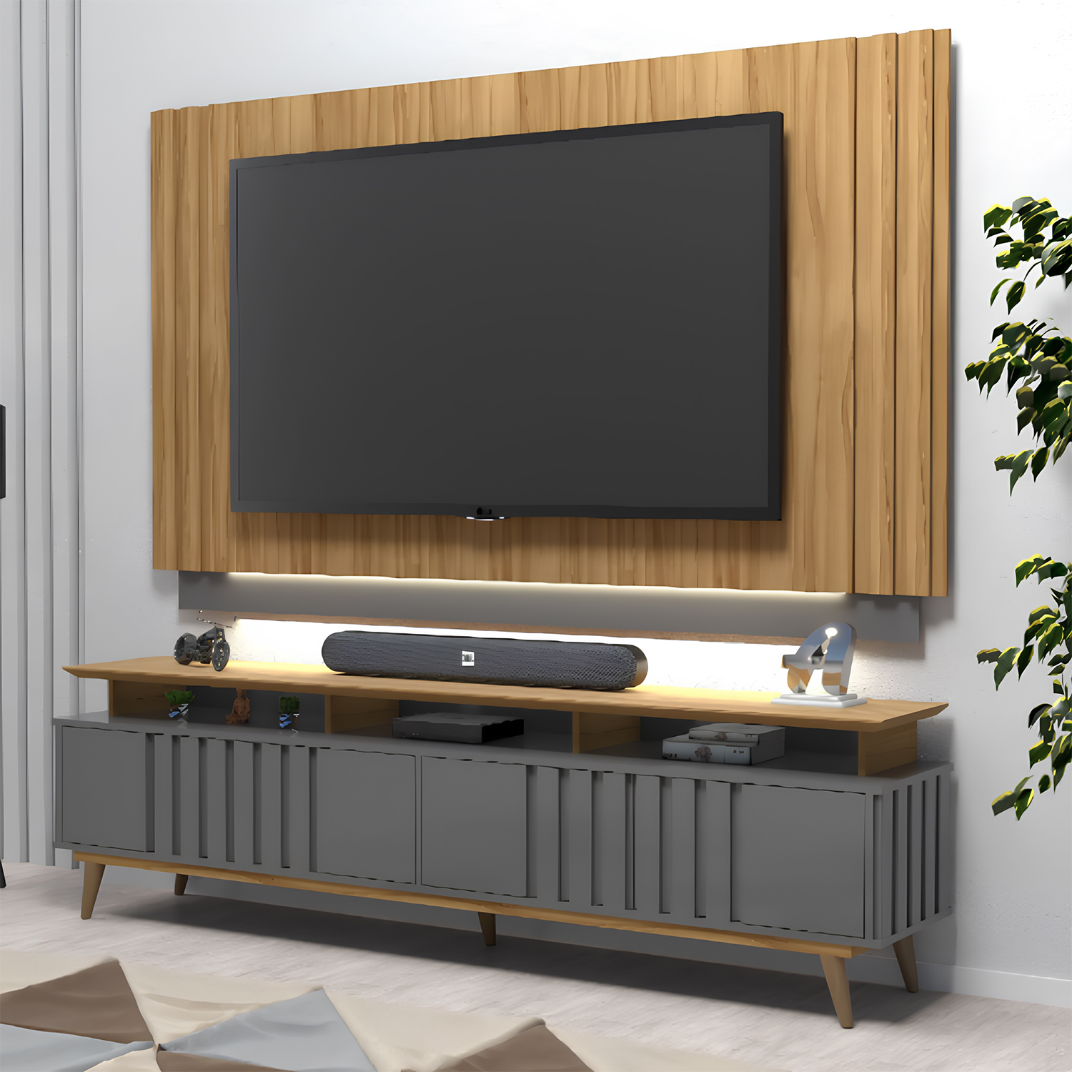 Rack / Bancada Ilhabela Freijó / Grafite - Imagem 2