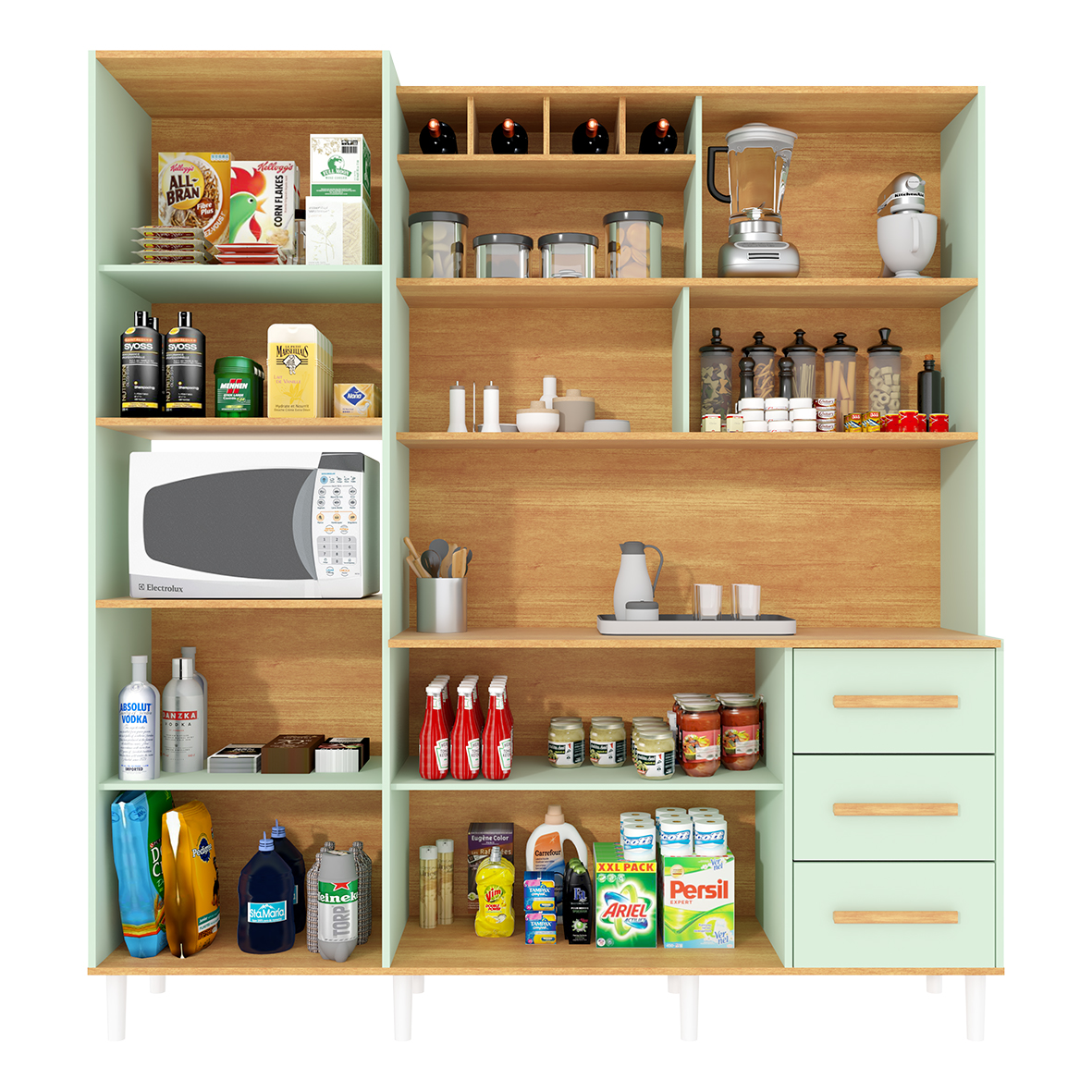 Kit Cozinha Sofia New 6 Portas 3 Gavetas - Imagem 3