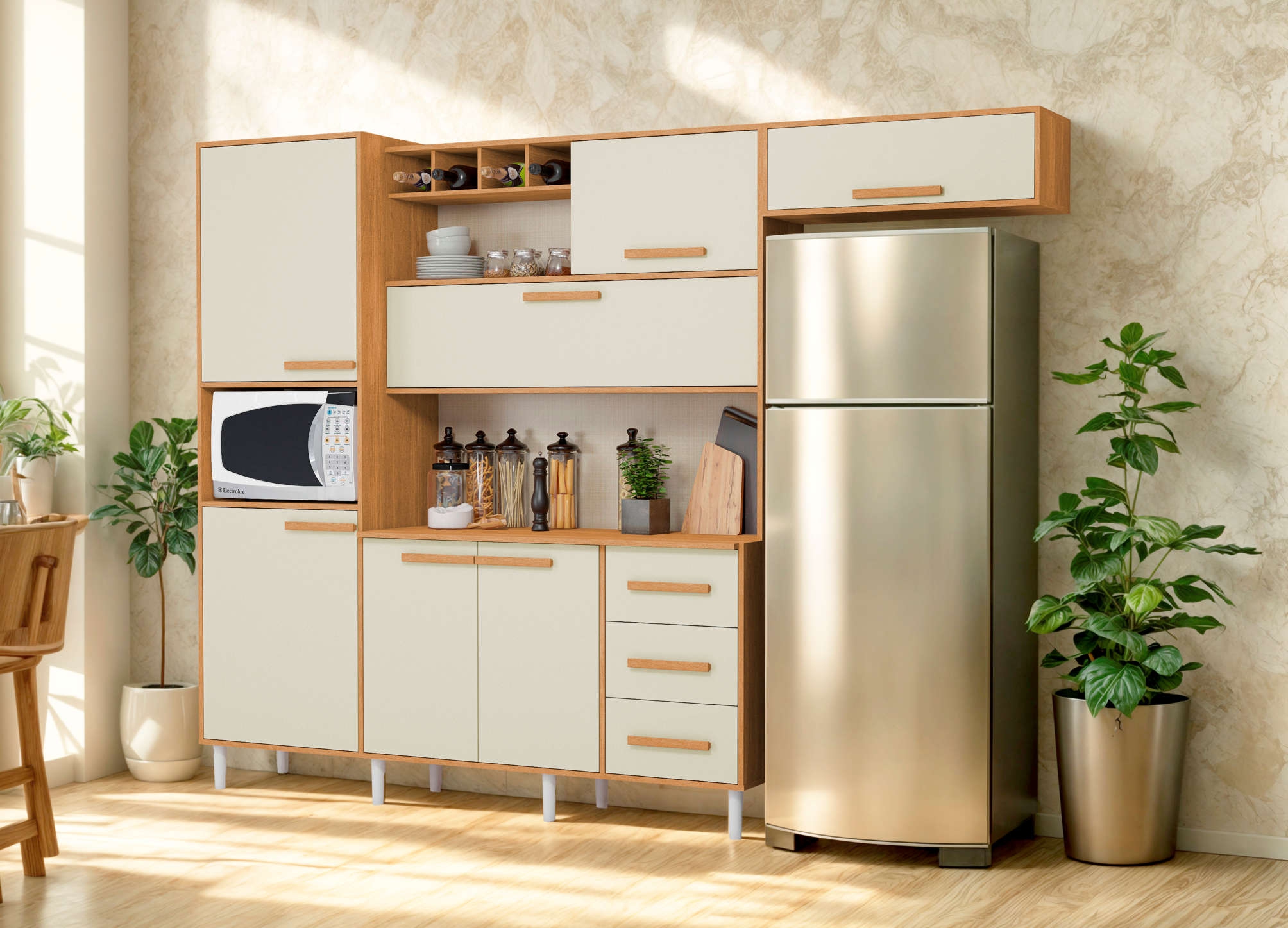 Kit Cozinha Sofia New 6 Portas 3 Gavetas - Imagem 2