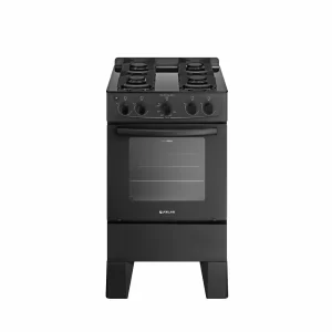 Fogão 4 Bocas Preto Com Mesa Inox Atlas Milão Plus Bivolt