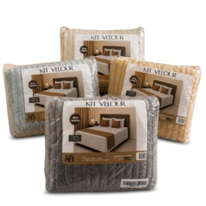 Kit Peseira Voleur Alta Relevo 3pcs C\2 capas De Almofadas