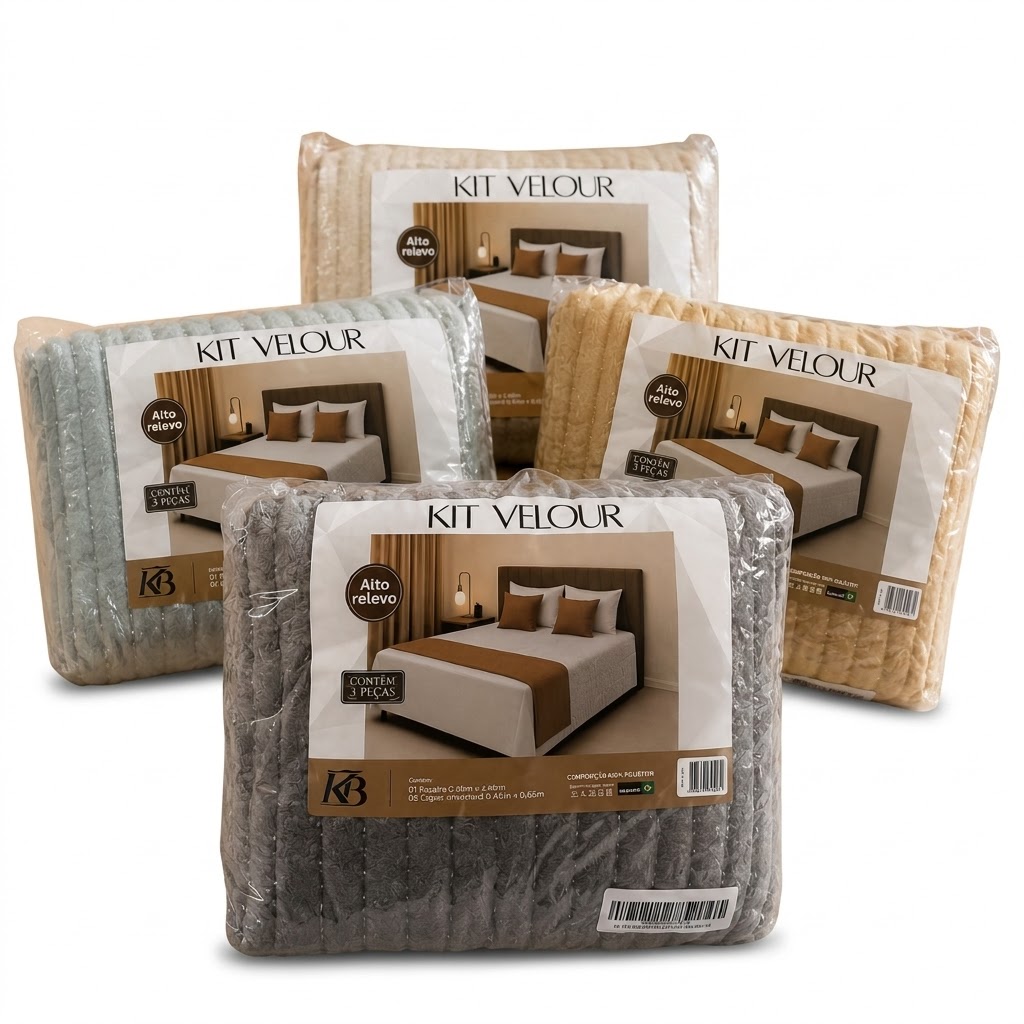 Kit Peseira Voleur Alta Relevo 3pcs C\2 capas De Almofadas